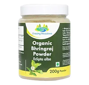 Grazing Meadows Organic Bhringraj Powder bhringraj powder hair 200 gms (Eclipta Alba)