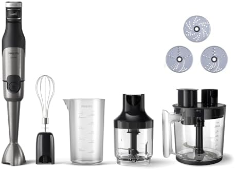 Philips Daily Collection Frullatore a Immersione – Tecnologia ProMix per Mescolatura Rapida, Motore 650W, Protezione Antischizzo, Design Ergonomico, Pulsante di Rilascio Facile, Bianco (HR2534/00)