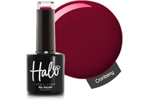Halo Gel Polish 8ml - Cranberry. UV/LED Gel Nail Polish, Long Lasting & Easy To Apply. Nail Art Colours For Manicure & Pedicure. Gel Polish For Professional & Home Use.