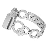 Happy Event Edelstahlarmband Smart Watch Ersatzband für Fitbit Charge 3 (Silber)