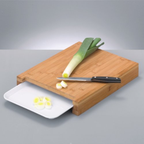 Zeller 25259 Schneidebrett mit Tablett, Bamboo/Melamin / 38 x 26 x 4.5 - 2