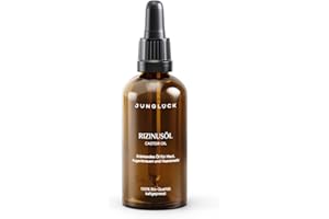 ‎JUNGLÜCK JUNGLÜCK Rizinusöl BIO 50ml - Vegan | 100% reines kaltgepresstes Natur-Öl revitalisiert und schließt Feuchtigkeit und Wirkstoffe effektiv ein | Nährende Pflege für Gesicht, Wimpern, Haare und Nägel