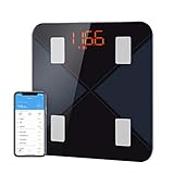 Smart Scales, Bathroom Scales Bluetooth Digital Weighing Scales Body Fat Scales Body Composition Monitor Electronic BMI Scales for Weight Loss Fitness Tracking with APP-Black