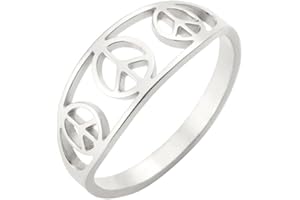 UNIFT Anello del Segno Della Pace per le Donne Gli Uomini L'anello Del Simbolo Della Pace Nel Mondo in Stile Hippy 1960s 1970s Gioielli Del Simbolo Della Pace Accessori per le Feste