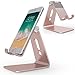 Price comparison product image OMOTON Phone Stand, [225 Degree Rotatable] Holder Dock Compatible for iPhone X / 8/8 Plus, Samsung S8/S8 Plus/Note 8, MOTO, HUAWEI Phones with Anti-Slip Base, Aluminum, Rose Gold