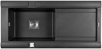 Astracast GE10RZHOMESK Geo 1.0 Bowl Reversible Drainer Granite ROK Composite Sink In Volcano Black