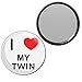 I Love My Twin - 55mm Round Compact Mirror