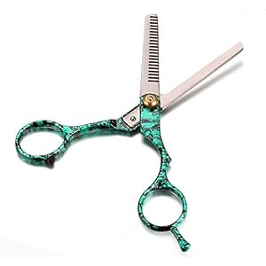 TOOGOO(R)New Professional Hairdressing Cutting Thinning Stainless Steel Scissors 2PCs Set Green - Image 4