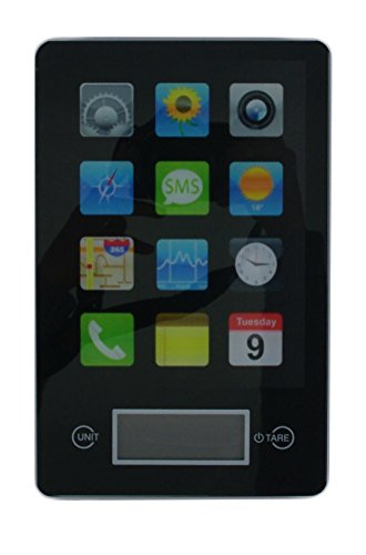 Schwarze Tischwaage / digitale Slim Küchenwaage / Digitalwaage mit Telefon App Motiv - 3