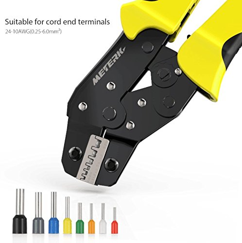 Meterk Professional Wire Crimpwerkzeug, Engineering Ratchet Anschluss Crimpzange, Stiefelringe Crimper, Anschlussklemmen 24-10AWG, 0.25-6 mm² JX-06WF - 5