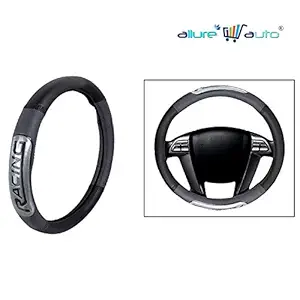 Allure Auto Racing Black & Grey Car Steering Wheel Cover for Maruti Ertiga 2015 2018