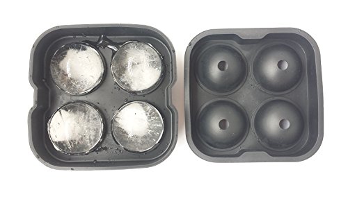 Ice Ball Mold Sphere Silicone! 6 Ice Rounds Maker 4×4.5cm,Perfect for Japanese Whiskey, Cocktail Ice ball maker mould (Black) (Ice black) - 2
