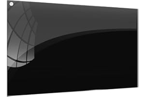 ALLboards Glas Magnettafel Schwarz 180x120cm Black Glassboard Rahmenlos Memoboard aus Glas Glastafel Magnetwand zum Beschriften Magnetische Tafel Wandbild Gehärtetes Glas