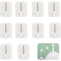 COM-FOUR® 12x zelfklevende gordijnhaken voor gordijnroedes, Vitra-roedes - zelfklevende haken voor ramen, raamhaken - wit