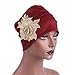 Produktbild Mitlfuny Mode Frauen Indien Afrika Muslim Elastische Turban Cap Appliques Hut Kopftuch Wrap Turban Damen Frauen Indien Afrika Muslim Elastic Cap (Weinrot)