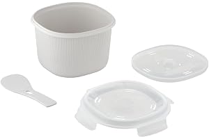 Skötsel + skydda mikrovågsugn riskokare, idealisk för ångning, servering och lagring av flingor, couscous, grönsaker och balj