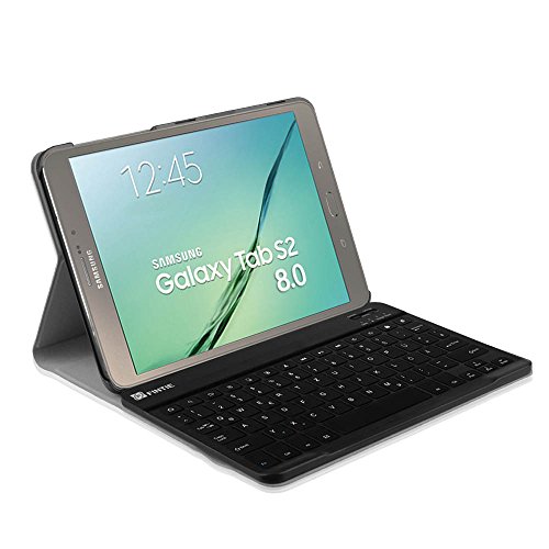 Fintie Blade X1 Samsung Galaxy Tab S2 8.0 Bluetooth Tastatur Hülle Keyboard Case – Ultradünn leicht SmartShell Ständer Schutzhülle mit magnetisch abnehmbar drahtloser Bluetooth Tastatur für Samsung Galaxy Tab S2 8.0 24,6 cm (8 Zoll) Tablet-PC, Schwarz - 8