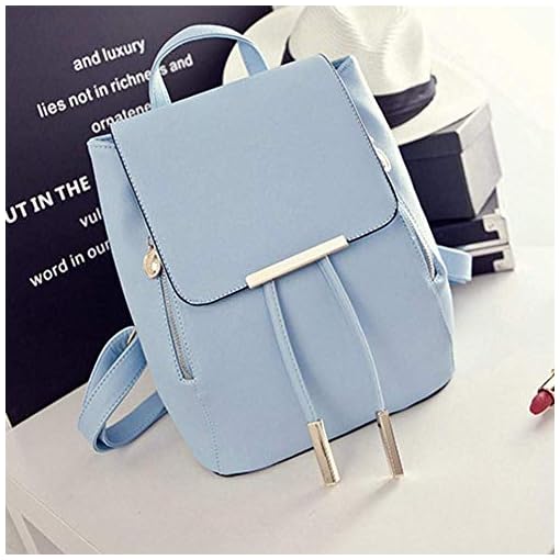 Bizanne Fashion Medium Size Girl'S Canvas Attractive College Standard Backpack (Blue) - Image 3