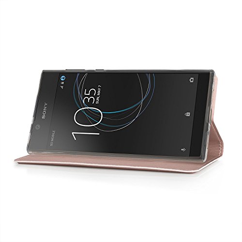 Sony Xperia L1 HÃ¼lle, IVSO Hohe QualitÃ¤t Advanced Shock Absorption Technology Case Folio Tasche Cover fÃ¼r Sony Xperia L1 Smartphone (Rose Gold)