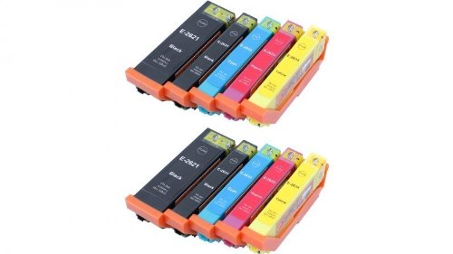 10 Cartouches d'encre compatibles avec Puce remplace Epson 26XL, T2621, T2631, T2632, T2633, T2634, T2636