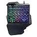Produktbild CAPTIANKN G30 USB Mini Mechanical Onehand-Gaming Keyboard, Game Metal Keyboard, RGB Lights 7 Color Lights Effect,Amixedcolorlight