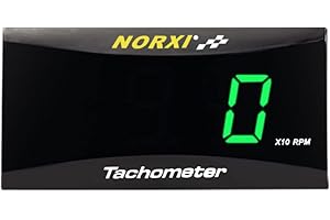 NORXI Tacómetro Digital Universal Tacómetro de Motocicleta Tacómetro de Automóvil Tacómetro Electrónico Impermeable (Verde)