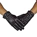Produktbild Kanpola Herren Handschuhe PU Leder Kaninchenfell Winter Warm Outdoor Sport skihandschuhe Lederhandschuhe (8, A-Schwarz)