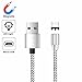 Produktbild YANSHG Magnet Micro Kabel (1M/2M) Nylon LED Rundstecker, USB Micro Kabel für Huawei Samsung XiaoMi Motorola LG HTC und Mehr Mikro Geräte(Keine Daten Synchronisierungsfunktion)
