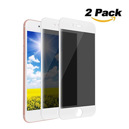 iPhone 7 Plus Panzerglas, iPhone 7 Plus Full Screen Protector, Rosa Schleife 2 Stück iPhone 9H Härtegrad Displayschutzfolie Schutzfolie Anti Spy Schutzglas mit Siebdruck Edge Schutz für iPhone 7 Plus