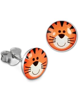 Teenie Weenie Ohrstecker Logo Print Tiger Kinder Ohrring 925 Sterling-Silber SDO85138