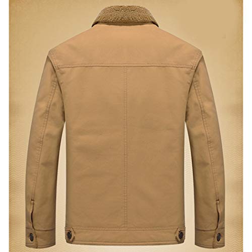 Raylans Herren Winterjacke Kunstleder Parka/Mantel mit Fell warme Winter Jacke Warm Wolljacke Männer Parka