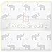 SwaddleDesigns Ultimate Receiving Blanket, Elephant & Chickies (Pastel Yellow)