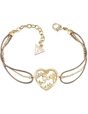 Guess Damen-Armband MANIA Edelstahl teilvergoldet Leder 20 cm-UBB61105-S