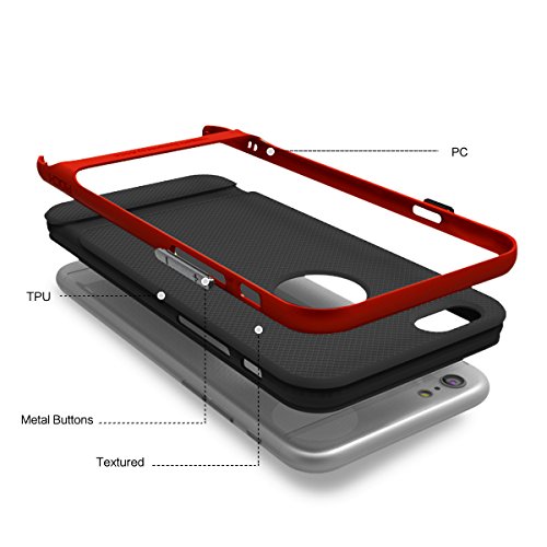 Funda ROCK Royce iPhone 6 6s Case Netted Texturizado Doble Capa Dos Colores Apple Logo PC TPU Agujero Honda Tel fono Caja Caso para Apple iPhone 6 6s 4 7 inch - Rojo reviews Funda ROCK Royce iPhone 6 6s Case Netted Texturizado Doble Capa Dos Colores Apple Logo PC TPU Agujero Honda Tel fono Caja Caso para Apple iPhone 6 6s 4 7 inch - Rojo