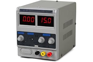 Acesunny Alimentatore di rete regolabile da 30 V, 10 A/15 V, trasformatore regolabile, alimentatore di rete da laboratorio, display digitale (0-15 V, 0-2 A)