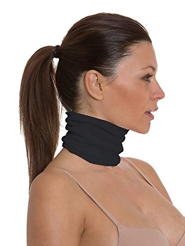 Yaluronica 630 (Negro) Faja Cuello antiage con ácido hialurónico y Fibras de Oro Antiarrugas antienvejecimiento