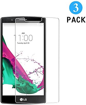 WEOFUN [3 Pack] LG G4 Screen Protector, Tempered glass Screen Protector for LG G4 (H815) Glass Protector Film - Transparent (0.33mm, 9H, Ultra Clear)