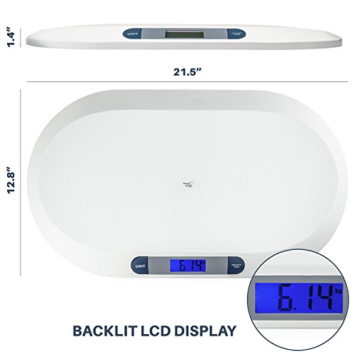 Smart Weigh Digitale Babywaage mit großem hintergrundbeleuchteten LCD-Display, 3 Wägemodi und Tara-Funktion, 20 kg/44 lb - 7
