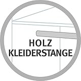 roba 58762 – Dream World 2 Kleiderschrank 3-türig 187 x 141 x 55 cm mit 1 breite und 1 schmale Schublade, 4 Böden, 1 Kleiderstange - 9