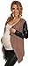 Happy Mama Women's Maternity Waterfall Cardigan Shrug Jacket Blazer Wetlook 098p (Cappuccino, 12/14)
