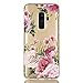 Price comparison product image Galaxy S9 Plus Case [with Tempered Glass Screen Protector],Mo-Somnus Flower Floral Pattern Printed Design Clear Soft TPU Cover Case for Samsung Galaxy S9 Plus (Rose)