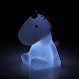 Einhorn Nachtlicht Tischlampe von Elbenwald Batteriebetrieb PVC - 7