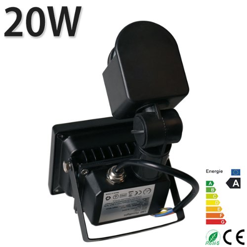 Kaltweiß/Warmweiß 20W LED Fluter SMD 18LEDs Lampe + Bewegungsmelder Wandstrahler Spots 1700-1800 lm Alu. Gehäuse Strahler Scheinwerfer LED Flutlicht Außenstrahler wasserdicht IP65 (warmweiß) - 3