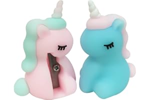 Fezf 2 taille-crayons, licorne, taille-crayon avec 1 trou, Convient aux élèves, étudiants, enfants à partir de 4 ans