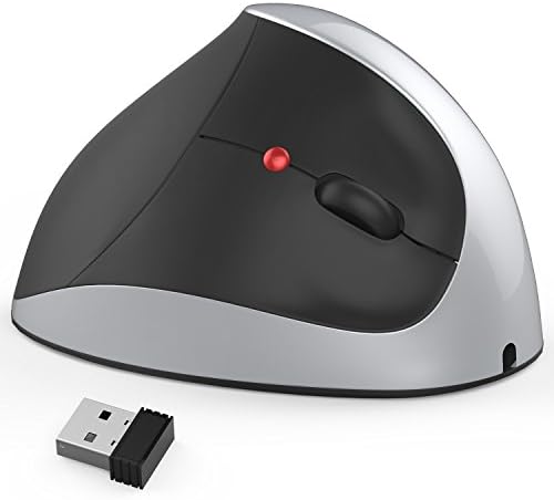 [Upgraded Version] Vertical Ergonomic Mouse Usmain Wireless Mouse 2.4G PC Mouse up to 1600 DPI, Prevention Against Mouse Arm/RSI syndrome Right Handed Rechargeable Laptop Mouse for Home and Office