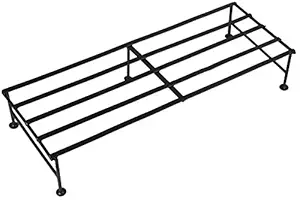 Kraft Seeds Strong Metal Rectangular Stand for Pots and Planters Elegant Look Ideal for Home and Office Stand, Black