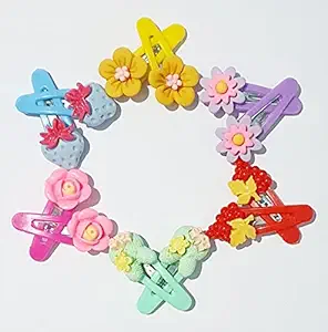 Woo Girl Kids Girls Hair Clips for Tic Tac Tic Tic Hair Band for Baby (Pack of 12 | Multicolour)