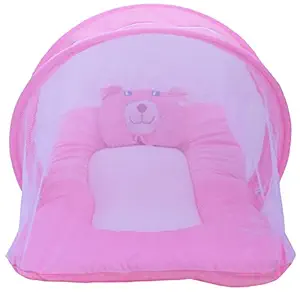 Amardeep Toddler Mosquito and Insect Protection Net/Mattress Pink 70 * 40 cms