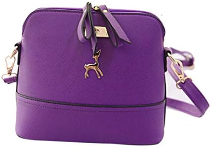 Kanpola New Women Messenger Bags Vintage Small Shell Leather Handbag Casual Bag Purple