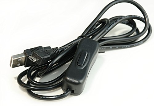 valonic USB Strom-Kabel mit Schalter, hochwertig, verwendbar mit Raspberry Pi 1, 2, 3, Arduino und diversen Smartphones, USB A auf Micro-USB mit robustem Schalter, Power Kabel (Kippschalter) ca. 1,5m, schwarz, Ladekabel für Handy und Smartphones, RasPi, RPi